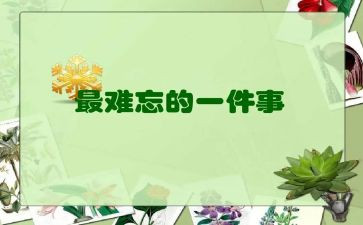 我最难忘的作文5篇